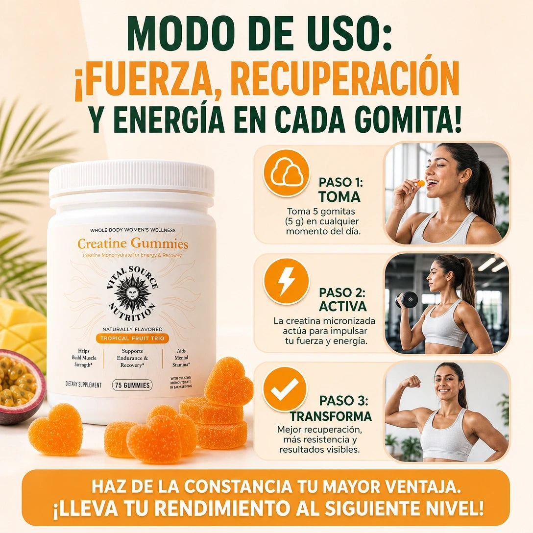 GOMITAS CREATINE WOMENS 🍍💪✨ — FUERZA, ENERGÍA Y RECUPERACIÓN EN CADA BOCADO