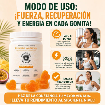 GOMITAS CREATINE WOMENS 🍍💪✨ — FUERZA, ENERGÍA Y RECUPERACIÓN EN CADA BOCADO